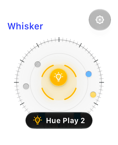 Vulpo on Apple Watch: Whisker radar locked on a Hue Play light