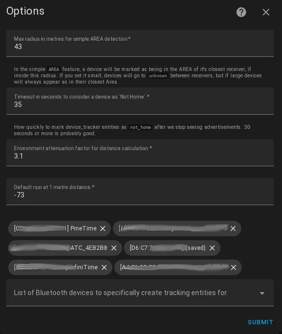 Bermuda integration configuration option flow
