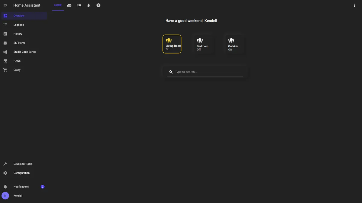 screenshot of dark theme