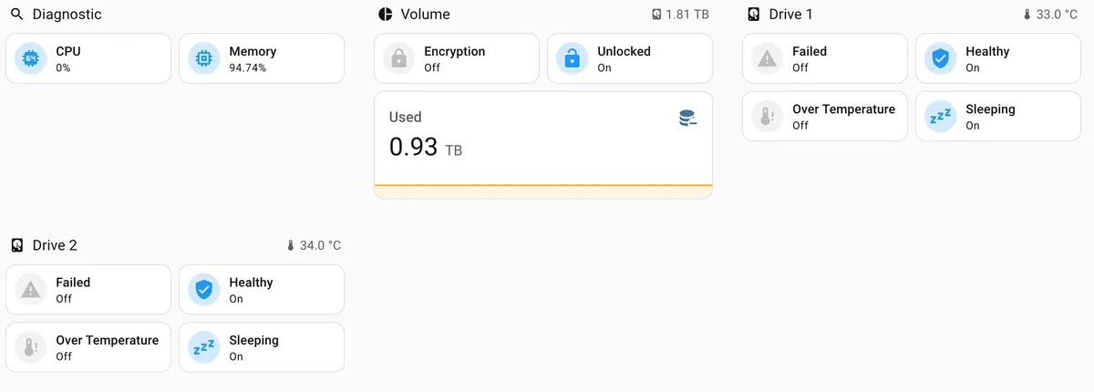 Screenshot of integration use in Home Assistant