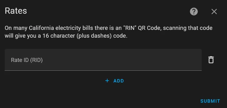 Config step 3: Enter Rate IDs to monitor