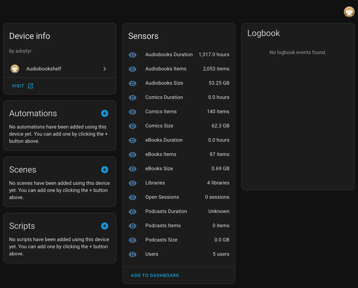 Example of sensors on device