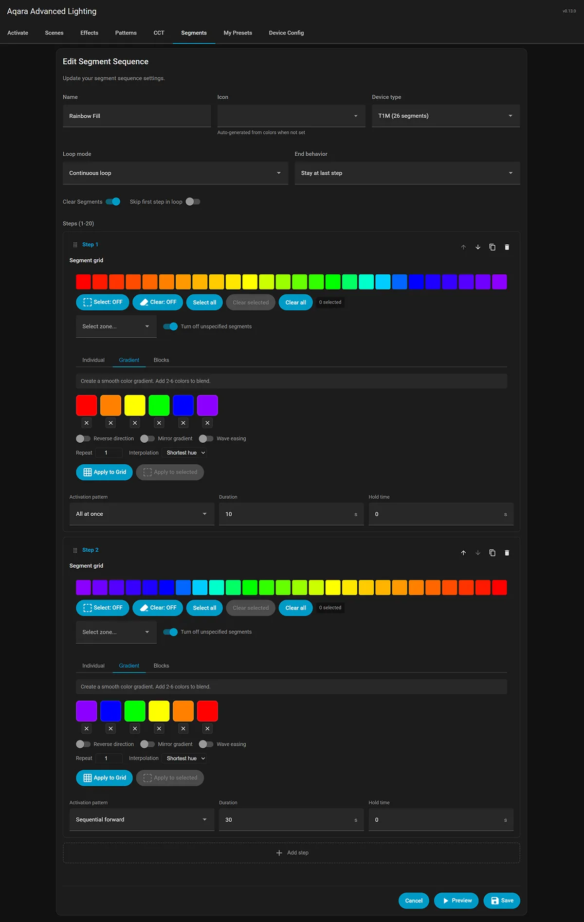 Aqara Advanced Lighting Editors