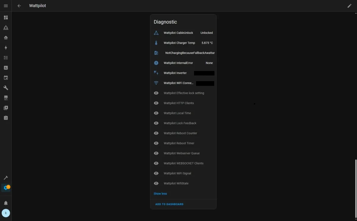 screenshot of Wattpilot Device