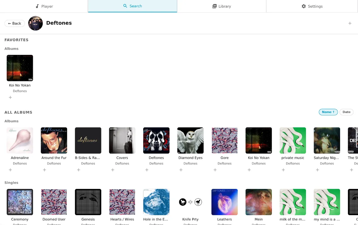 Artist page