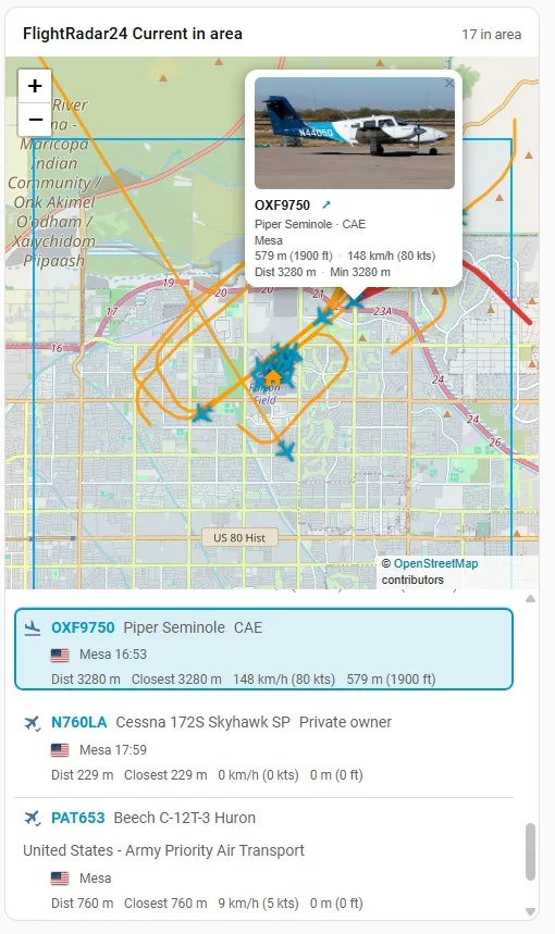 Flightradar24 map card