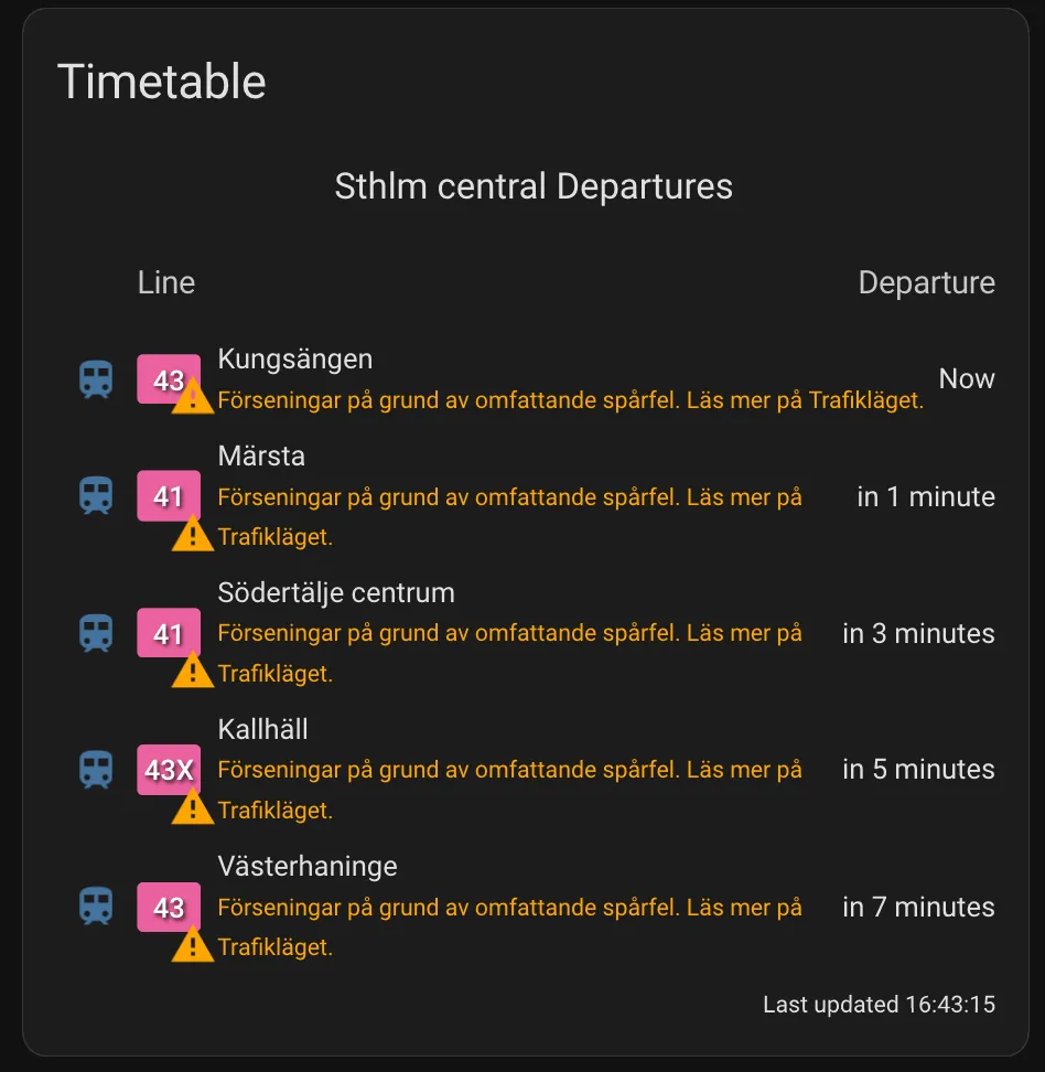 HASL Departure Card