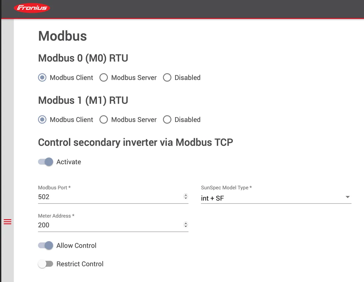 modbus settings