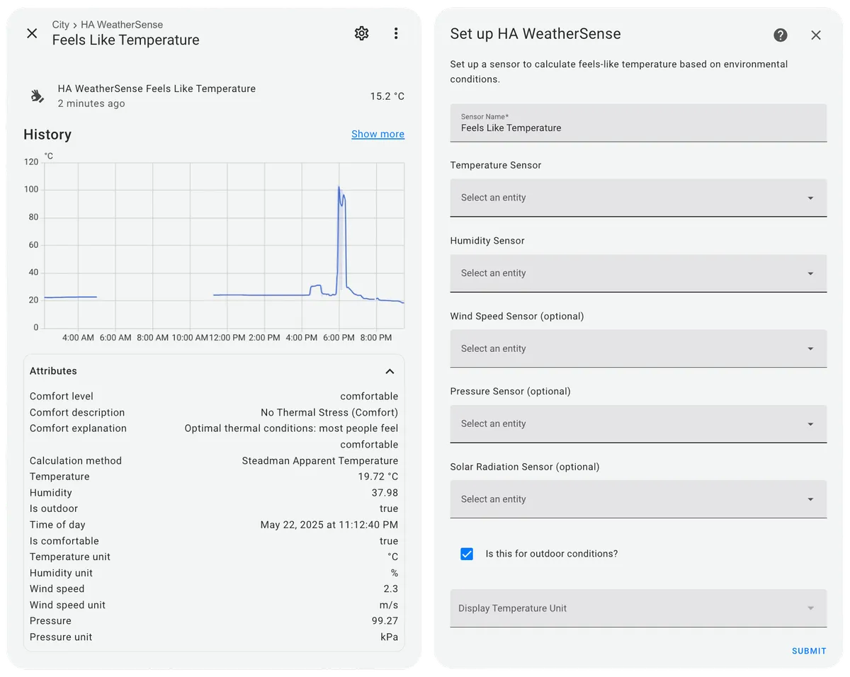 HA WeatherSense – Scientifically Accurate Feels-Like Temp