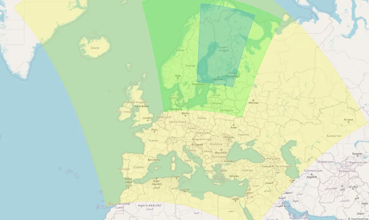 Interactive pollen coverage map