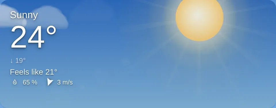 Dynamic Weather Card in different weather