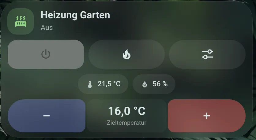 Climate Card (heating thermostat)