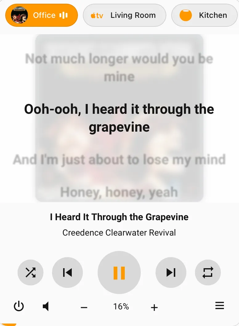 Lyrics view