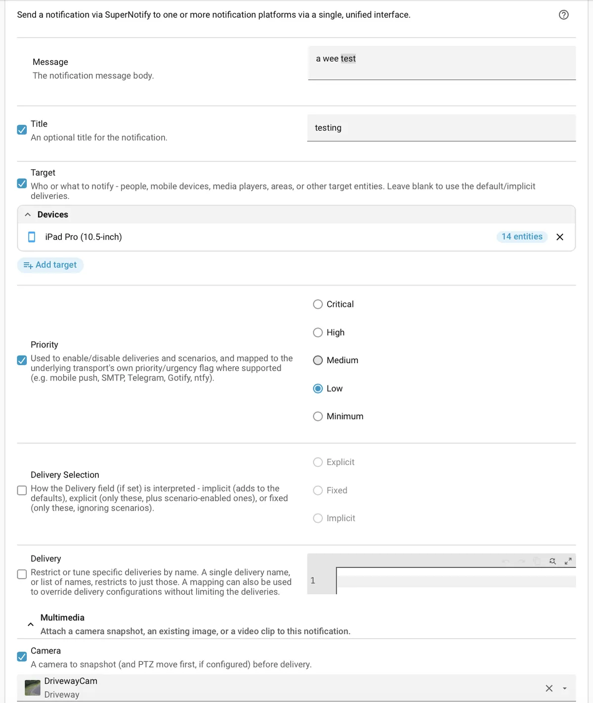 Example Notification Action