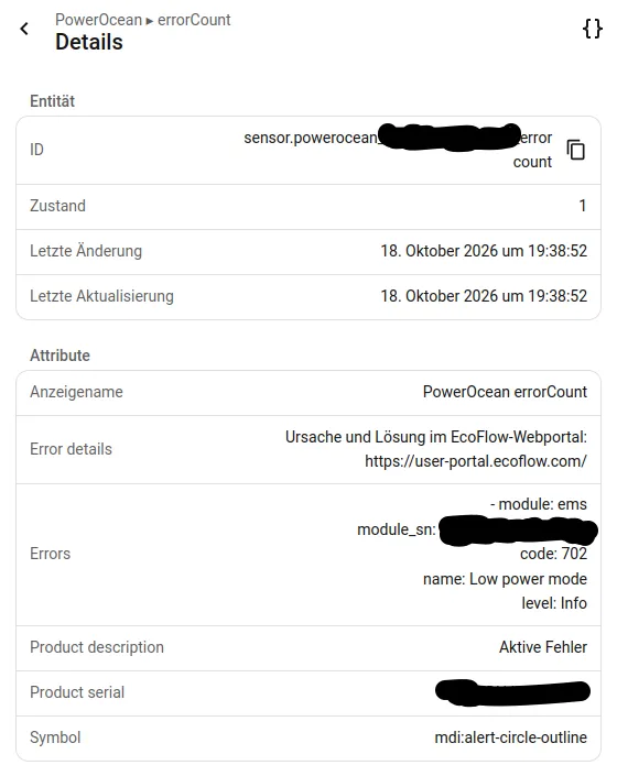 sensor errorCount with its attributes