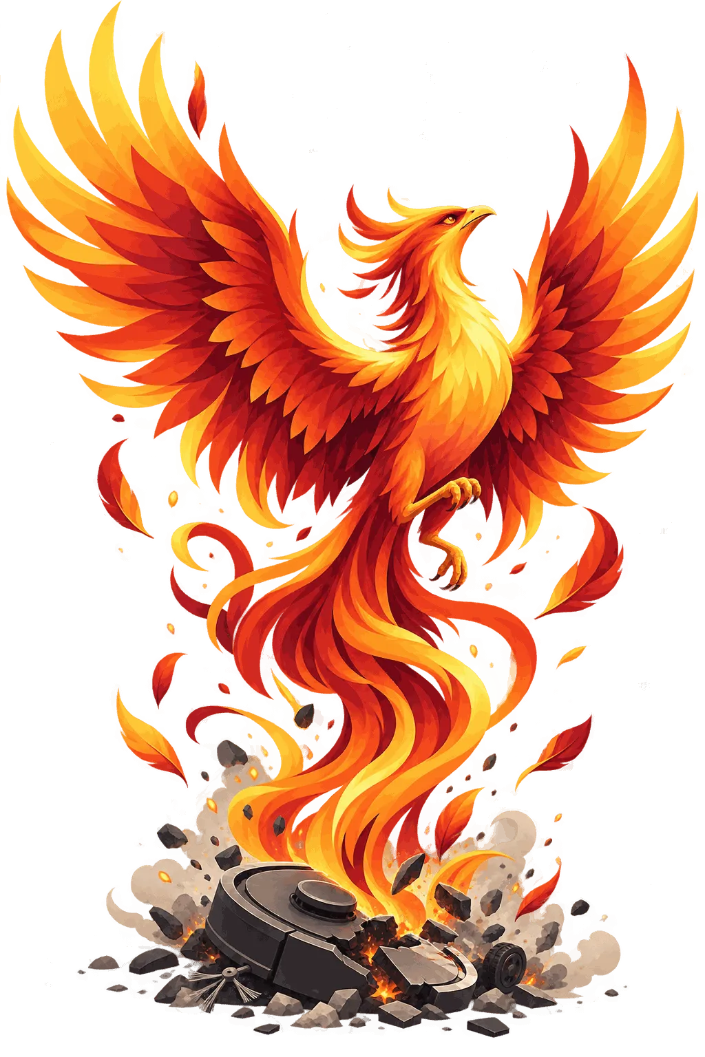 A phoenix rising from the wreck of a robot vacuum
