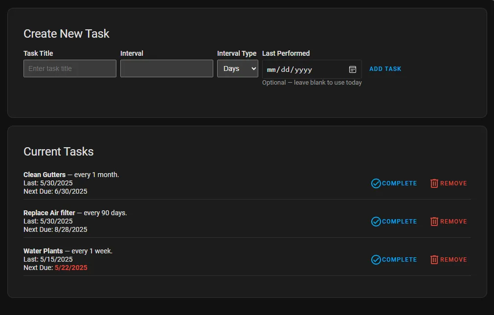 Task Panel
