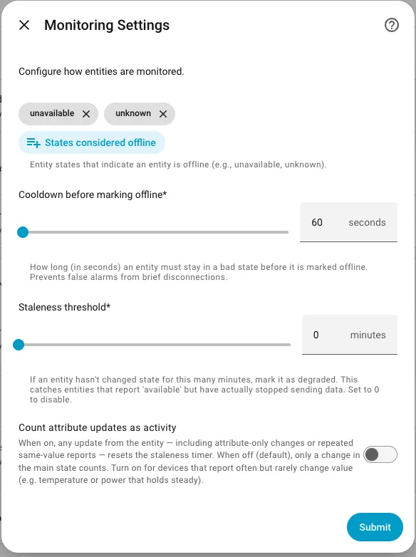 Step 3: Monitoring Settings