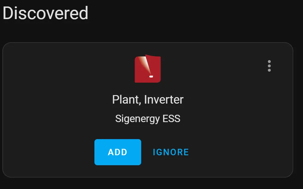Discovered Sigenergy System