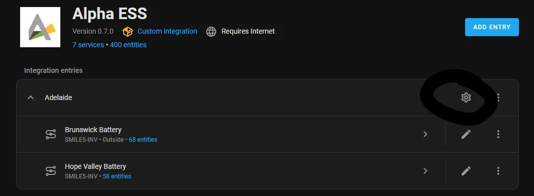Screenshot from CharlesGillanders/homeassistant-alphaESS