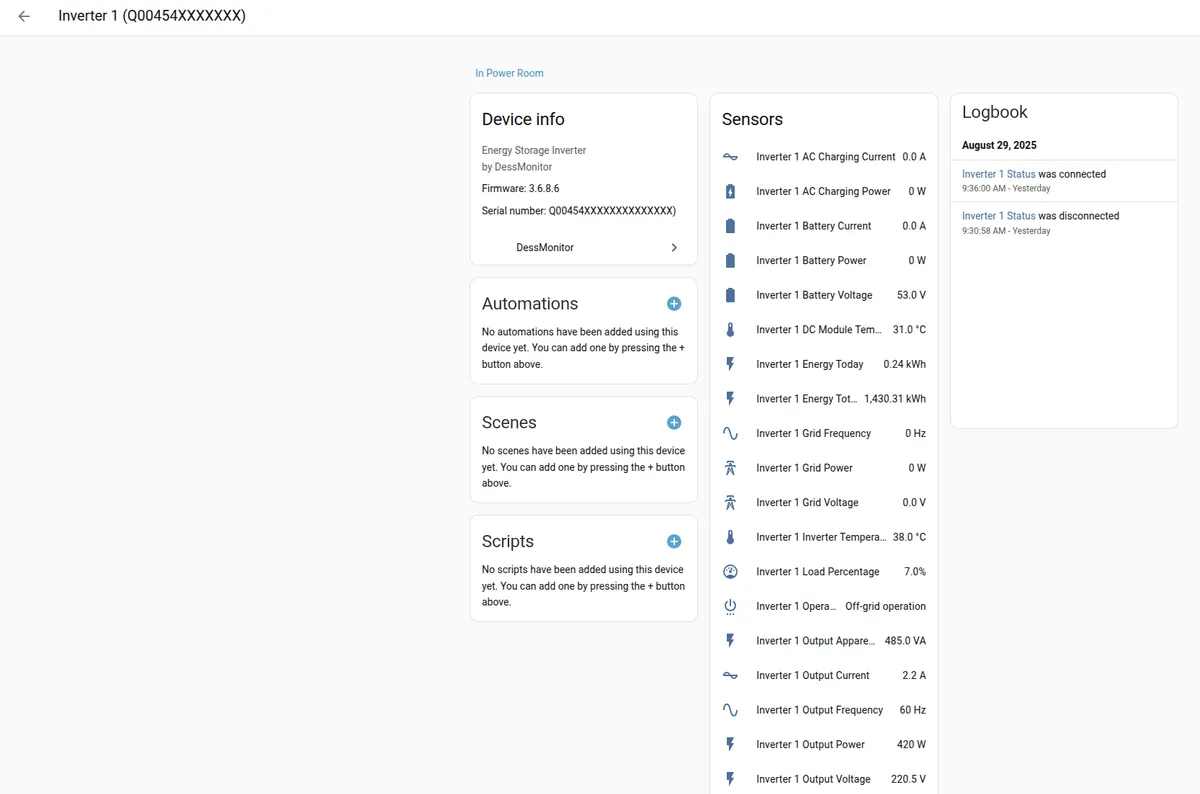 Device details and sensors