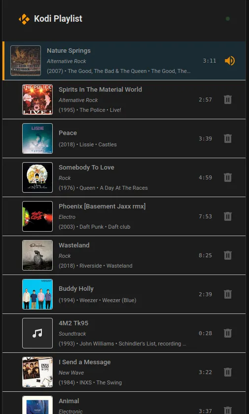 Kodi Playlist Card