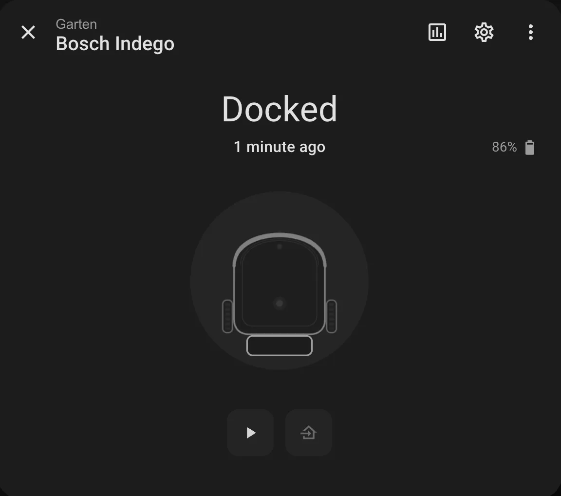 Bosch Indego mower card in Home Assistant dashboard