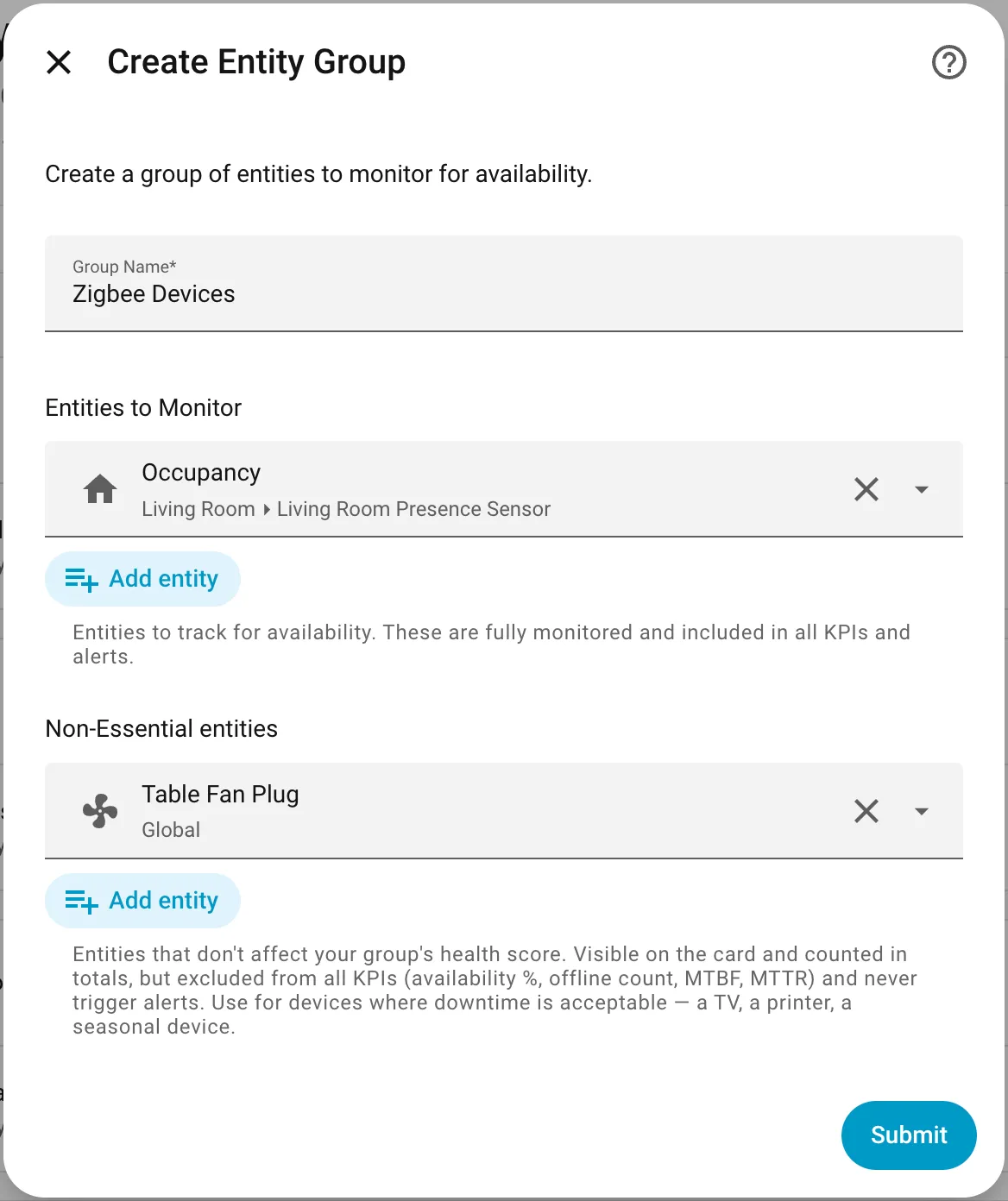 Step 2a: Create Entity Group