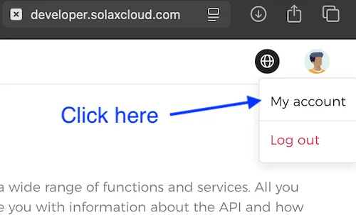 SolaX Developer Portal API region account