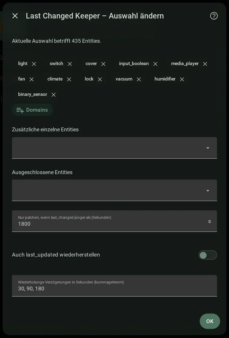 Configuration dialog