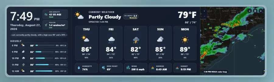 RadarWise Dark dashboard preview